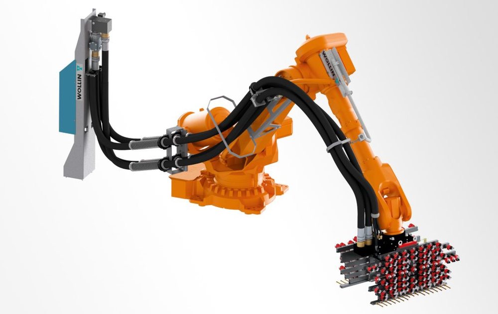 Robot za pršenje Wollin s pršilno glavo